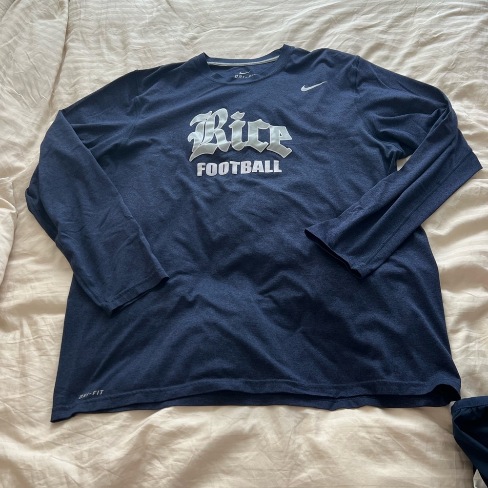 Nike Rice Football long sleeve dri-fit t-shirt